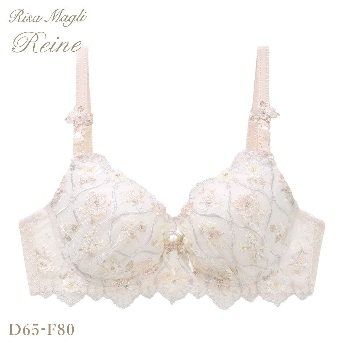 リサマリ レーヌ プルメリア ブラジャー S Make Type DEF 谷間ブラ 大きいサイズ 単品 Risa Magli Reine(OR-オレンジ-D65)