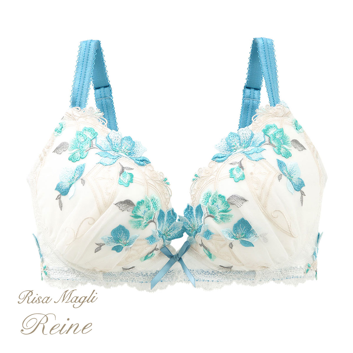 リサマリ Risa Magli レーヌ Reine セレスト 3/4カップ ブラジャー GHI 単品(BU-ブルー-G65)