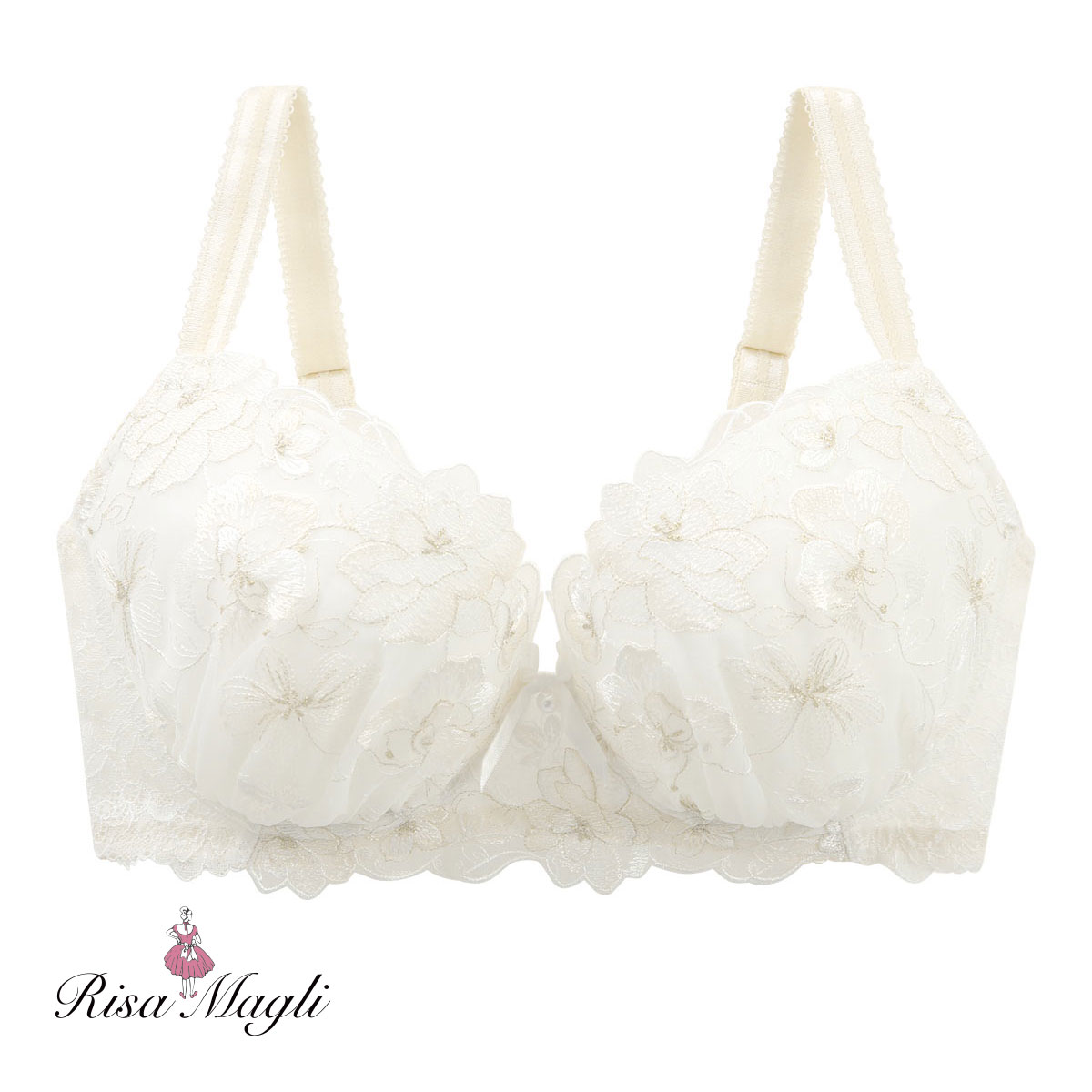 リサマリ Risa Magli アルメル ブラジャー GHI 大きいサイズ 単品(WH-ホワイト-G65)