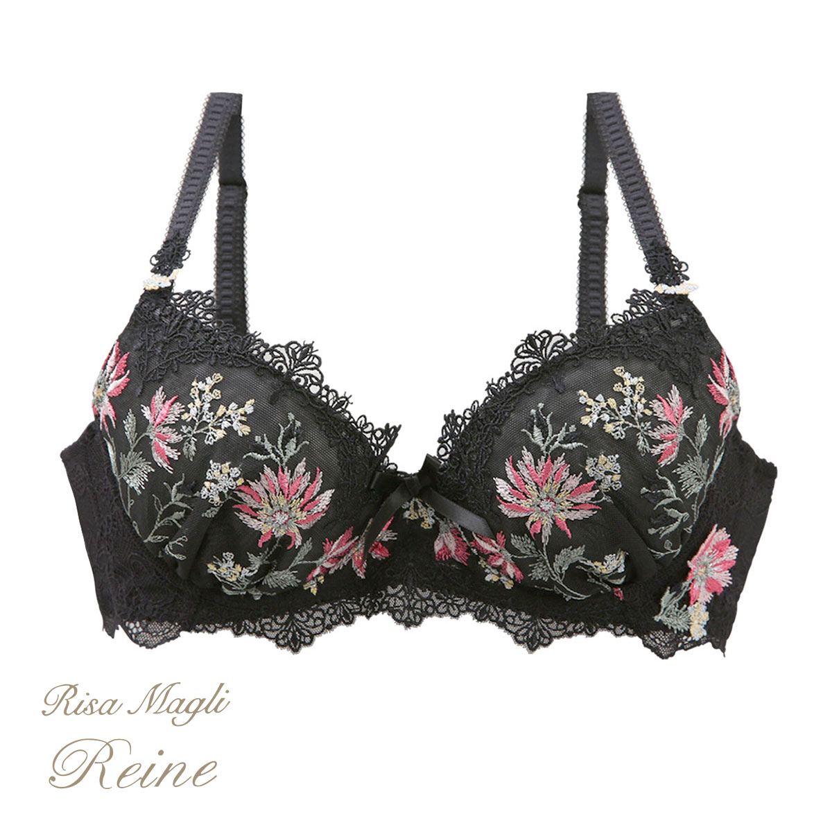 リサマリ Risa Magli レーヌ Reine フレデリカ ブラジャー EF 谷間ブラ 単品(BK-ブラック-E65)