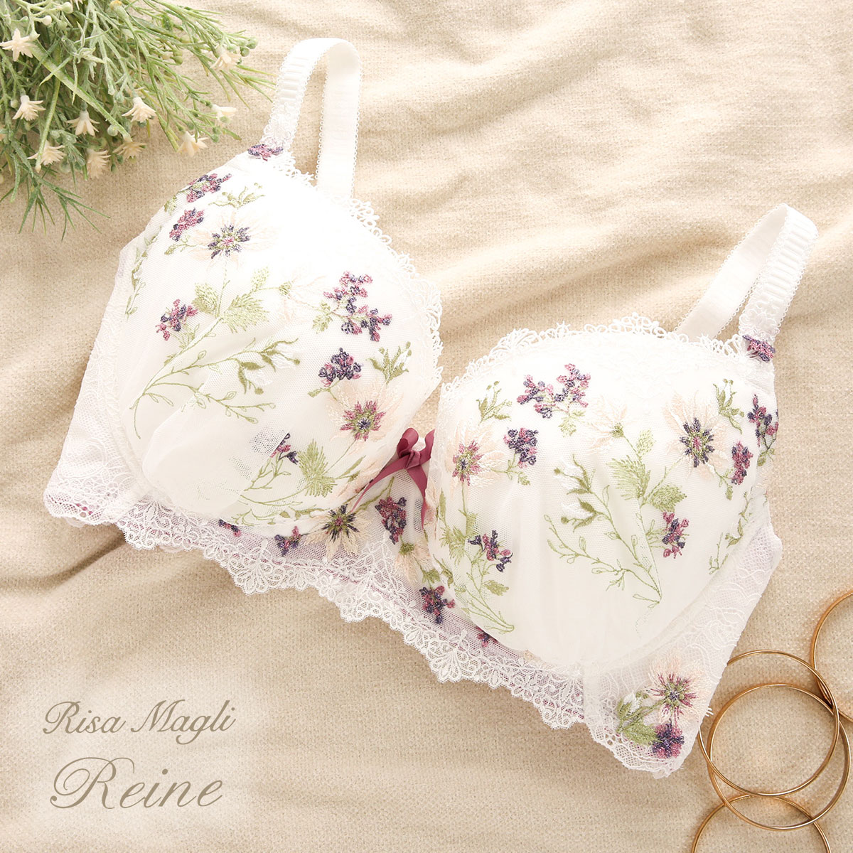 リサマリ Risa Magli レーヌ Reine フレデリカ ブラジャー GH 単品(WH-ホワイト-G65)