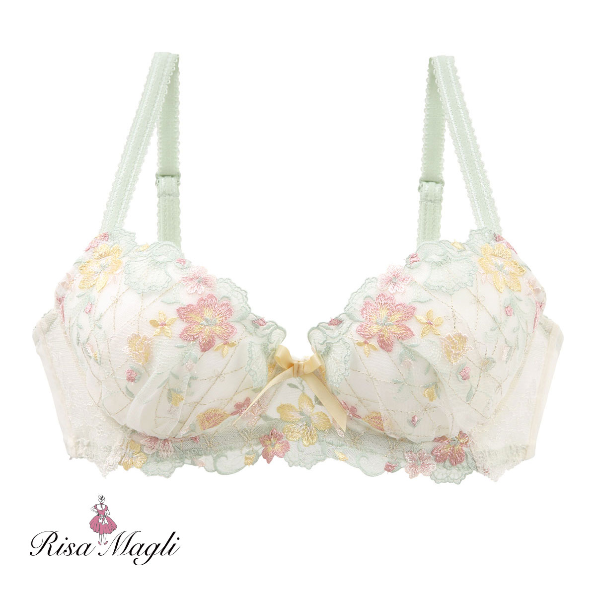 リサマリ Risa Magli ハーパー ブラジャー BCD 谷間ブラ 単品(MI-ミント-B65)