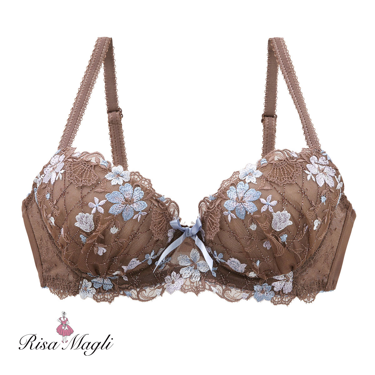 リサマリ Risa Magli ハーパー ブラジャー BCD 谷間ブラ 単品(BR-ブラウン-B65)