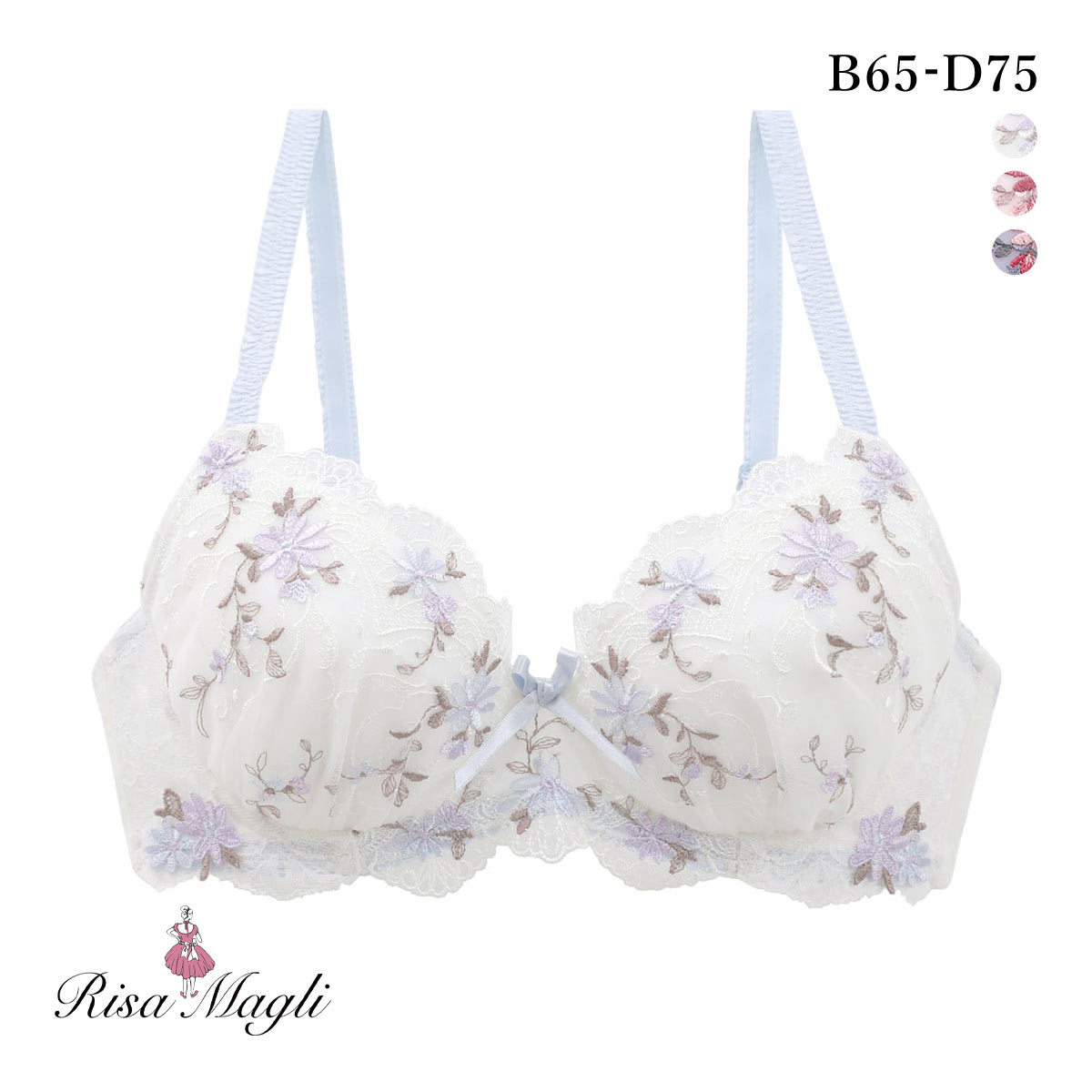 リサマリ フィオナ ブラジャー BCD 谷間ブラ Risa Magli(IV-アイボリー-B65)