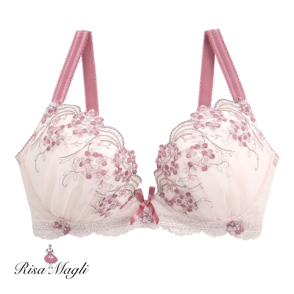 リサマリ Risa Magli クラーラ ブラジャー GH グラマーブラ 大きいサイズ 単品(PI-ピンク-G65)