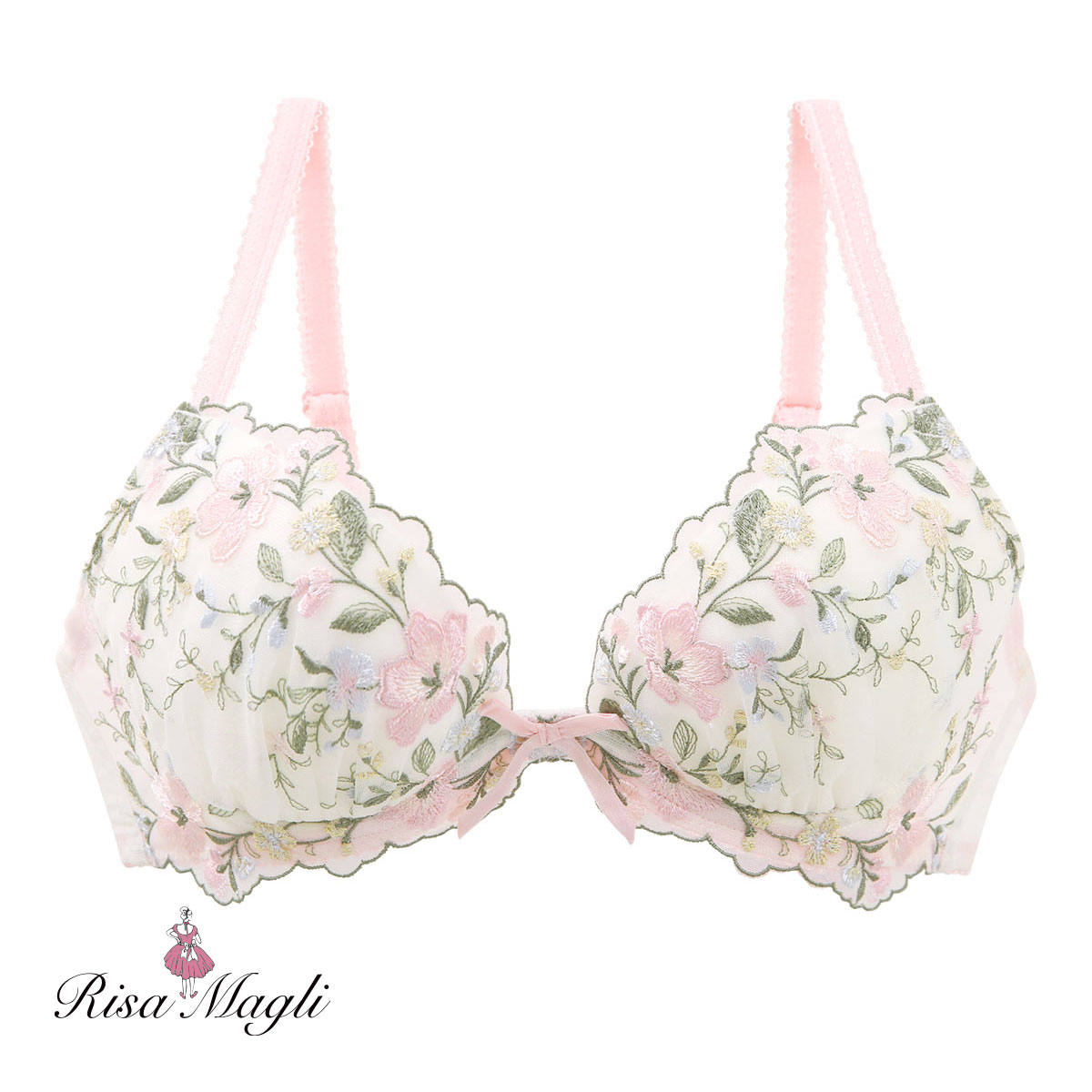 リサマリ Risa Magli シェンナ ブラジャー BCD リサマリミラクル谷間ブラ 盛り 谷間 バストアップ L字ワイヤー 単品(PI-ピンク-B65)