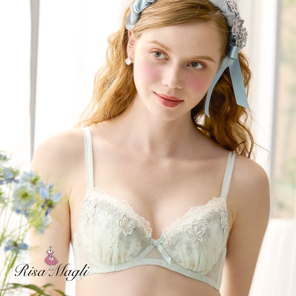 リサマリ Risa Magli マデリン ブラジャー BCD 谷間ブラ 単品(MI-ミント-B65)