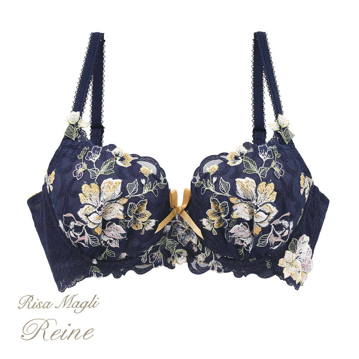 リサマリ Risa Magli レーヌ Reine エリオット ブラジャー EF 脇高ブラ 大きいサイズ 単品(NV-ネイビー-E65)