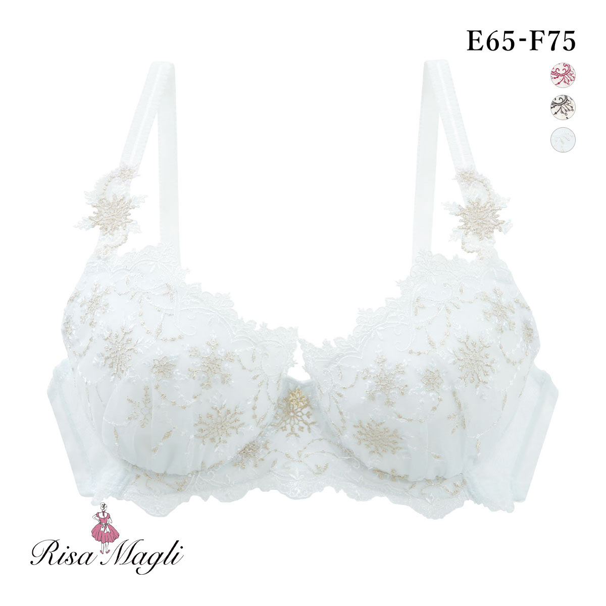 リサマリ グレッタ ブラジャー EF 谷間ブラ 大きいサイズ Risa Magli(SX-サックス-E65)