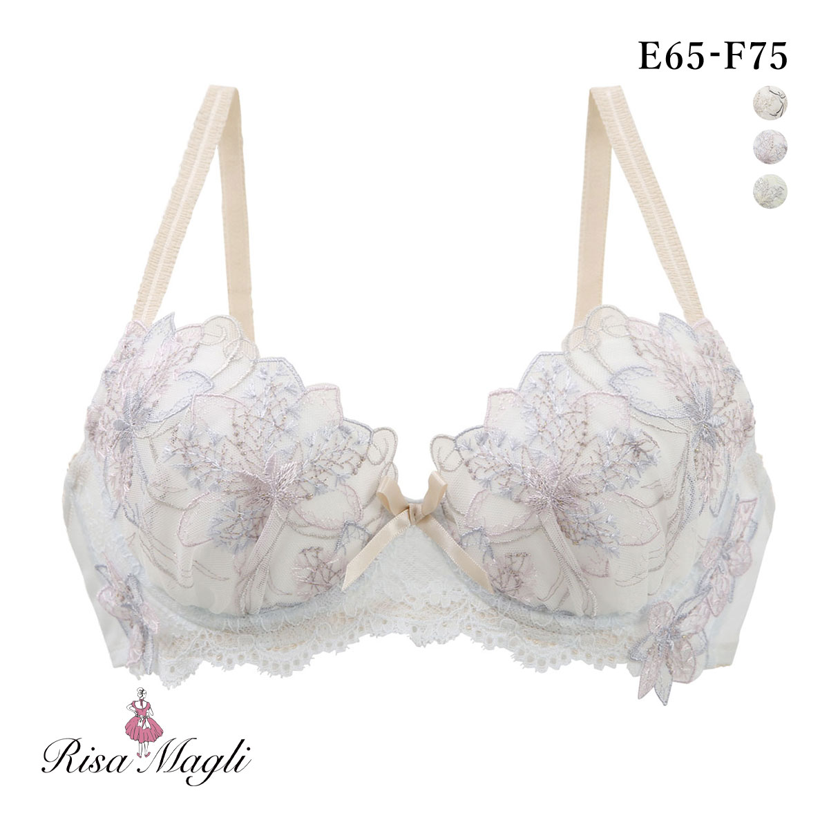 リサマリ ジェシカ ブラジャー EF 谷間ブラ Risa Magli(BU-ブルー-E65)