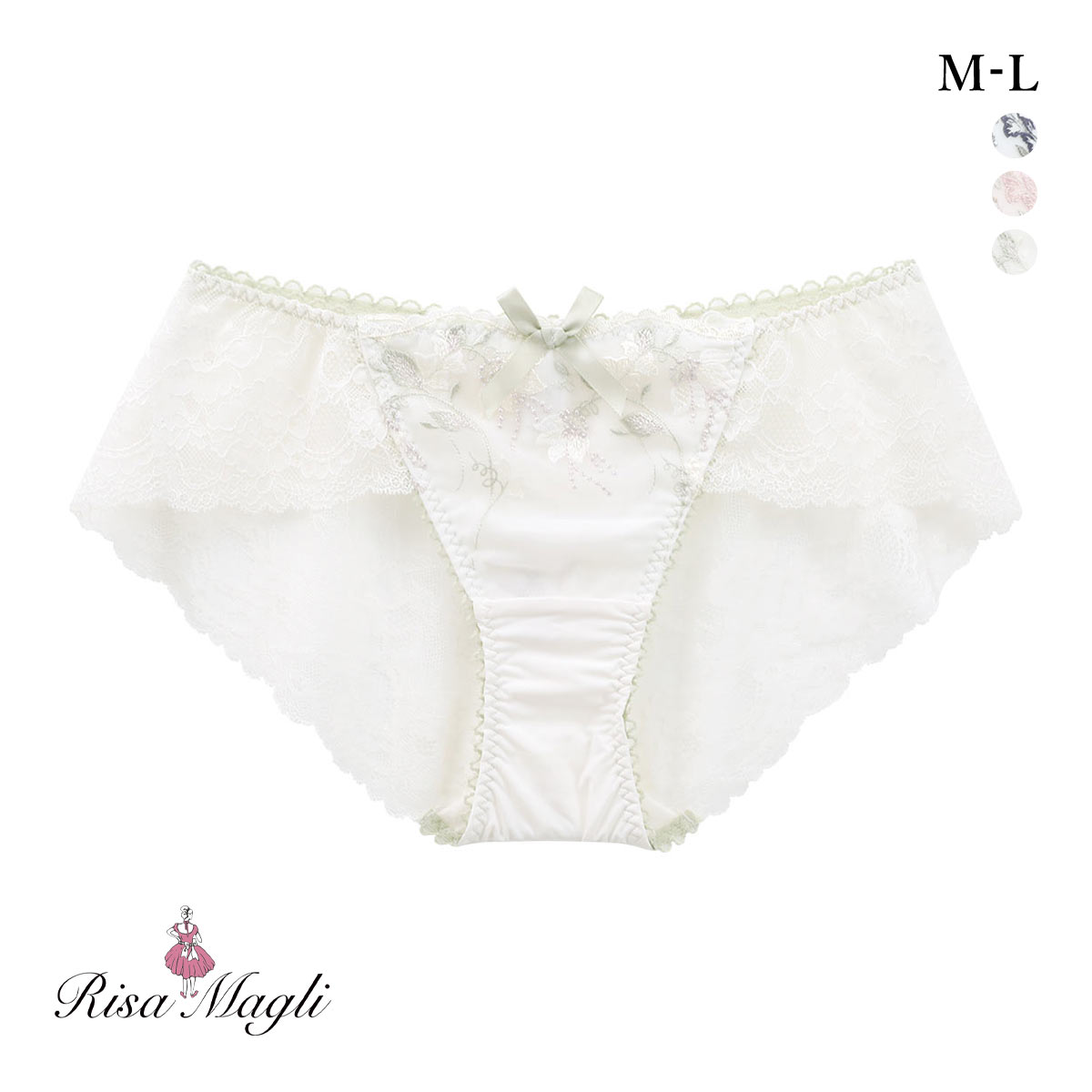 リサマリ ソア レースショーツ バックレース Risa Magli(IV-アイボリー-M)