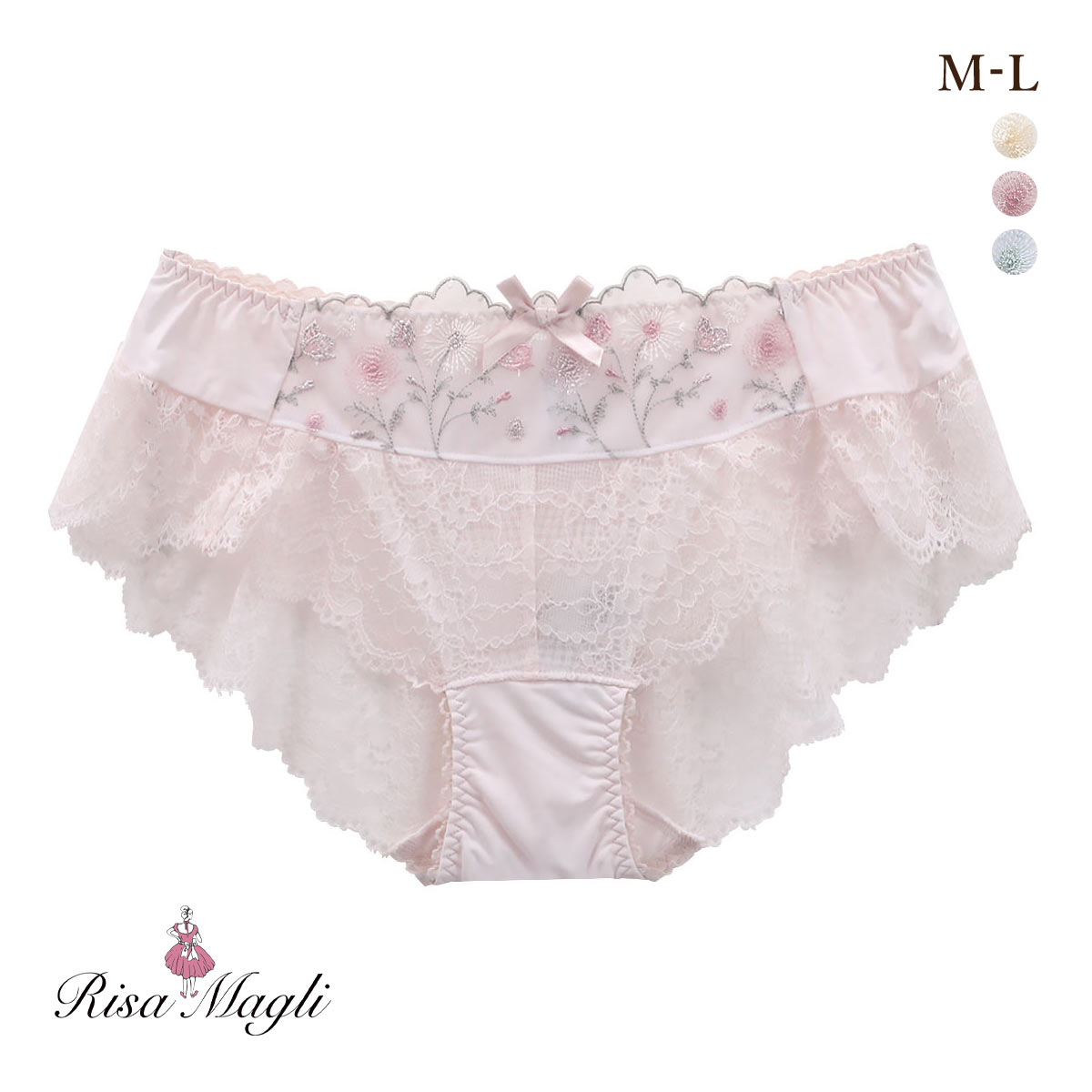 リサマリ ミリ フレアショーツ バックレース Risa Magli(PI-ピンク-M)