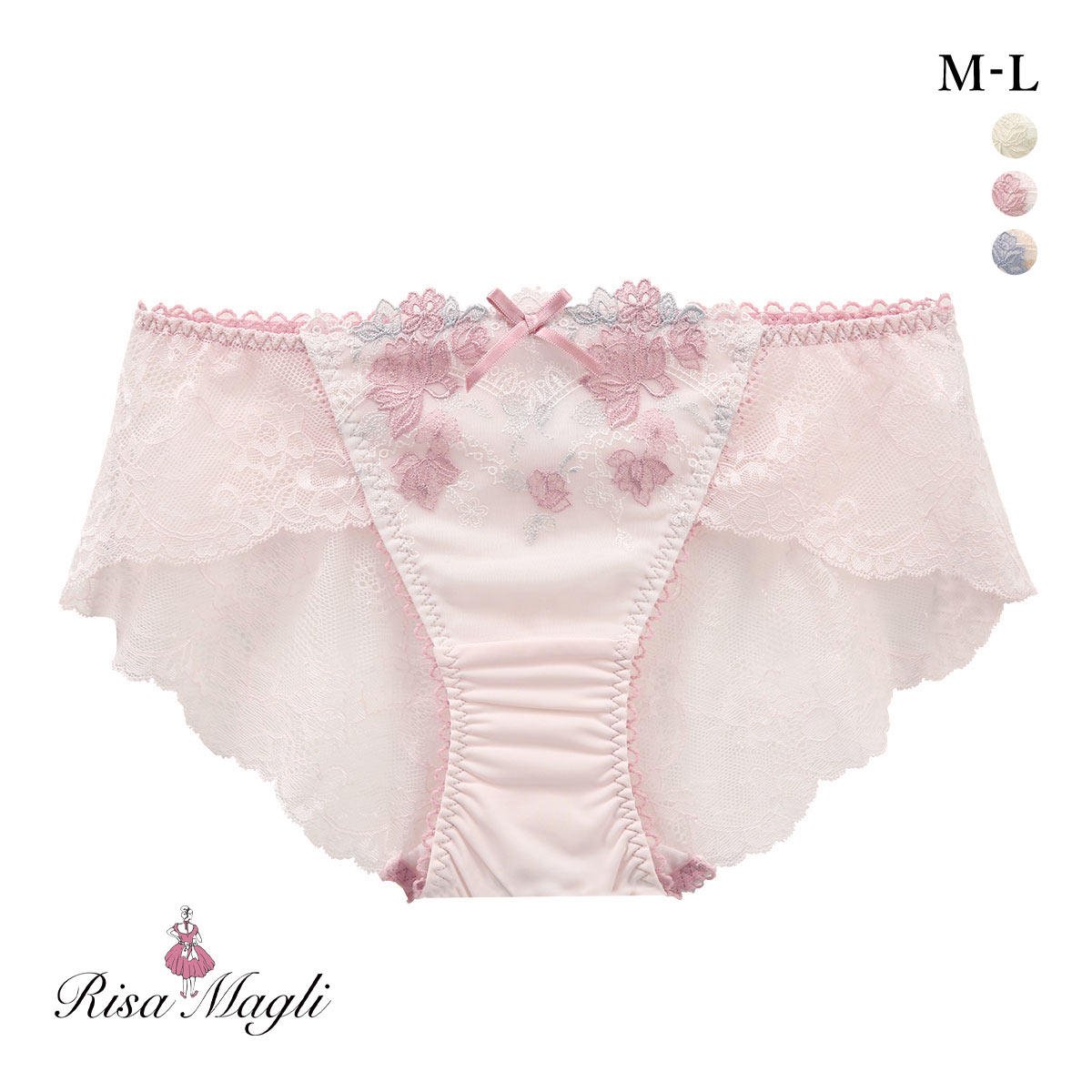 リサマリ イーシャ レースショーツ ノーマル バックレース Risa Magli(PI-ピンク-M)