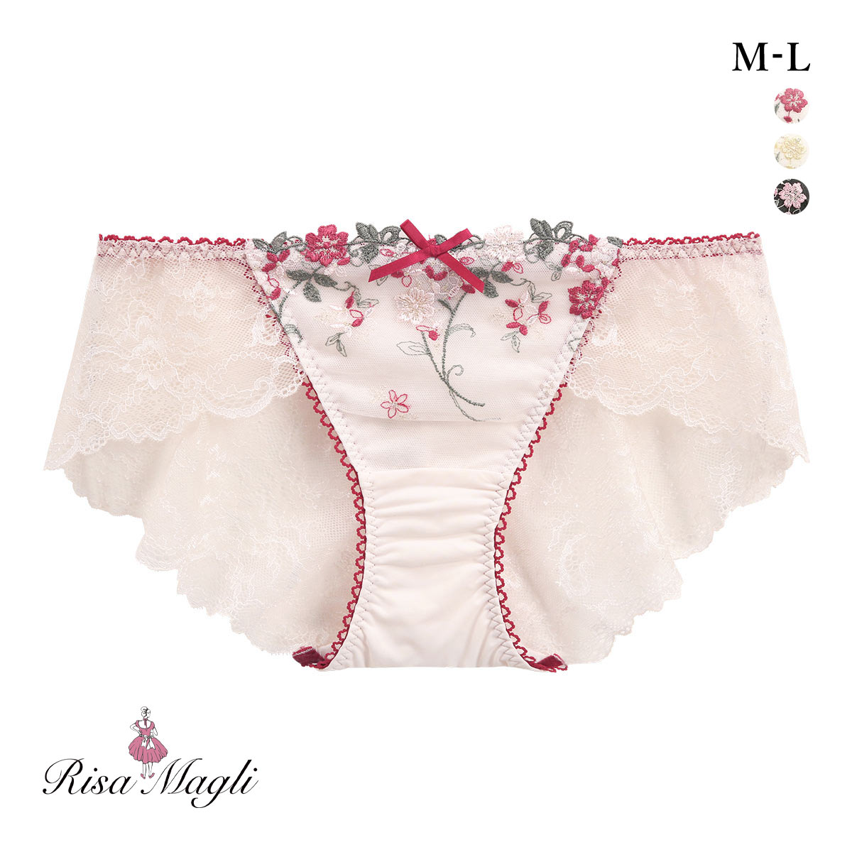 リサマリ ナヨン スタンダード レースショーツ バックレース Risa Magli(RE-レッド-M)