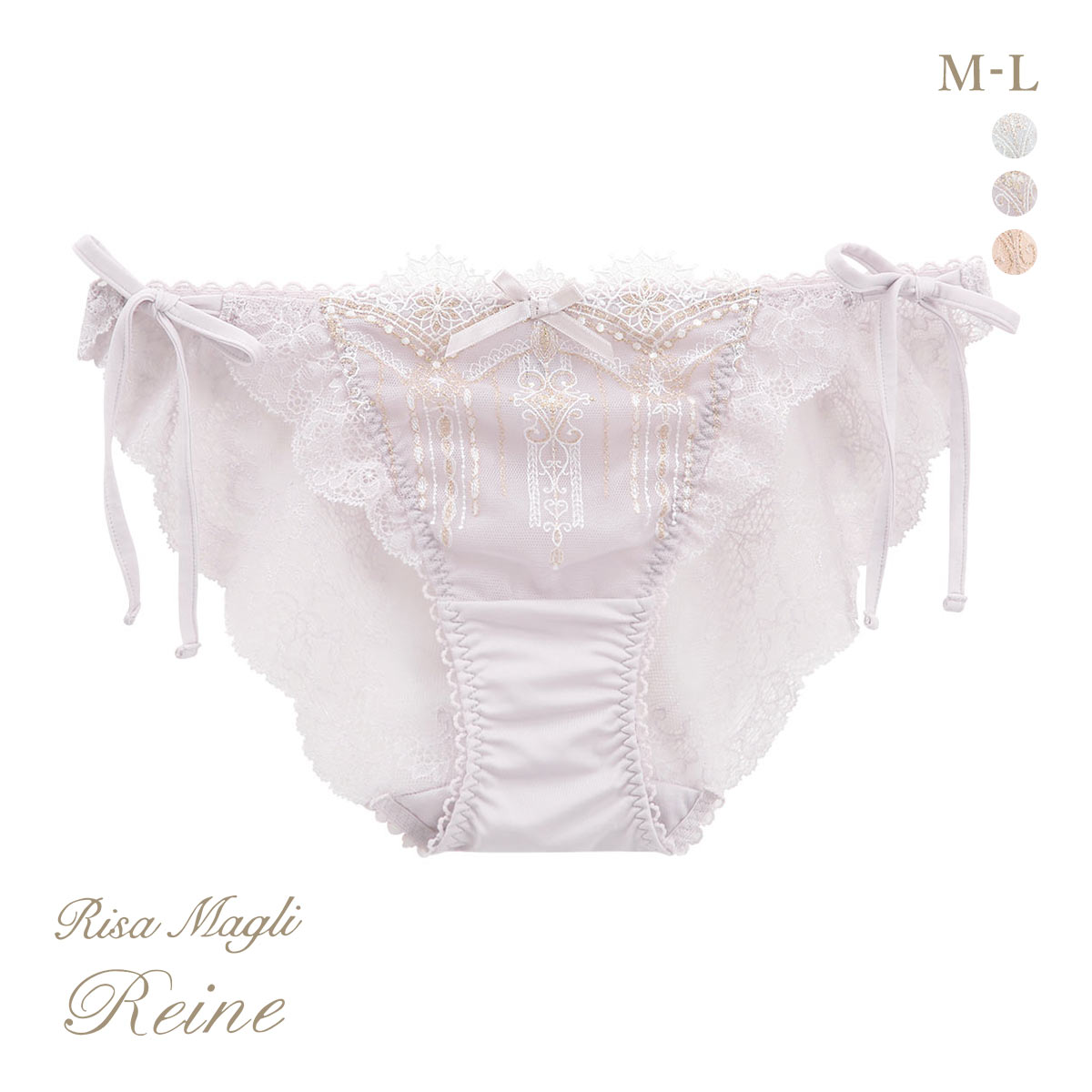 リサマリ レーヌ ターシャ サイドリボンショーツ Risa Magli Reine(GY-グレー-M)