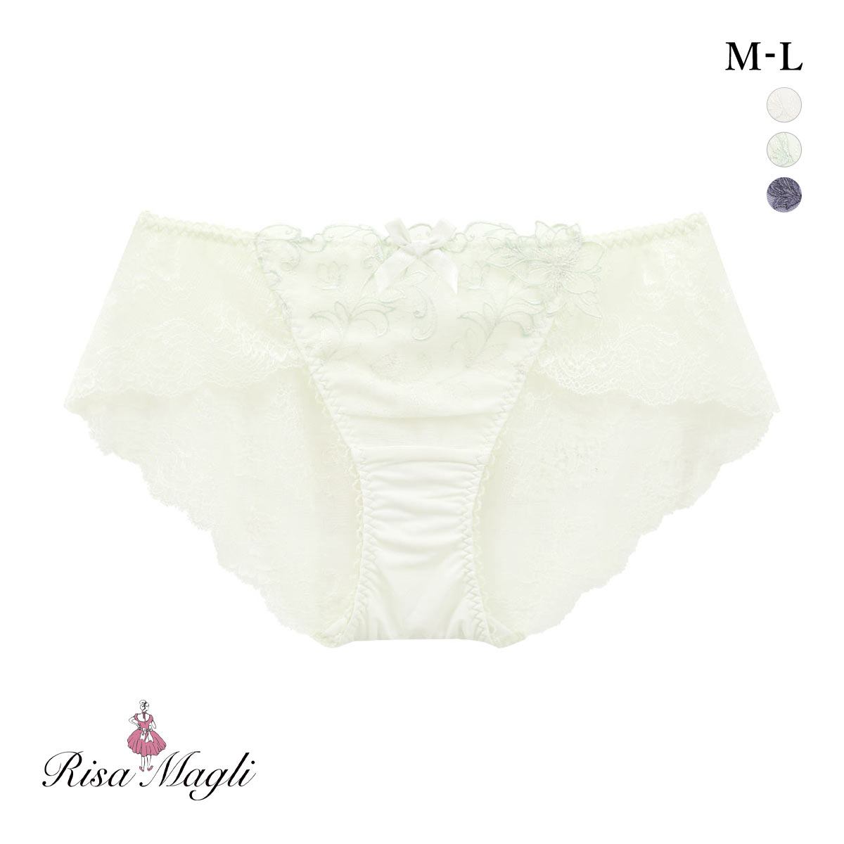 リサマリ イリーナ レースショーツ バックレース Risa Magli(MI-ミント-M)