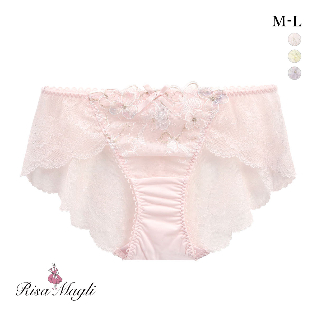 リサマリ マティア レースショーツ バックレース Risa Magli(PI-ピンク-M)