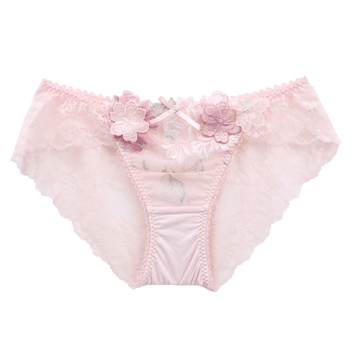 リサマリ Risa Magli レーヌ Reine レイラ ショーツ スタンダード バックレース 単品(PI-ピンク-M)