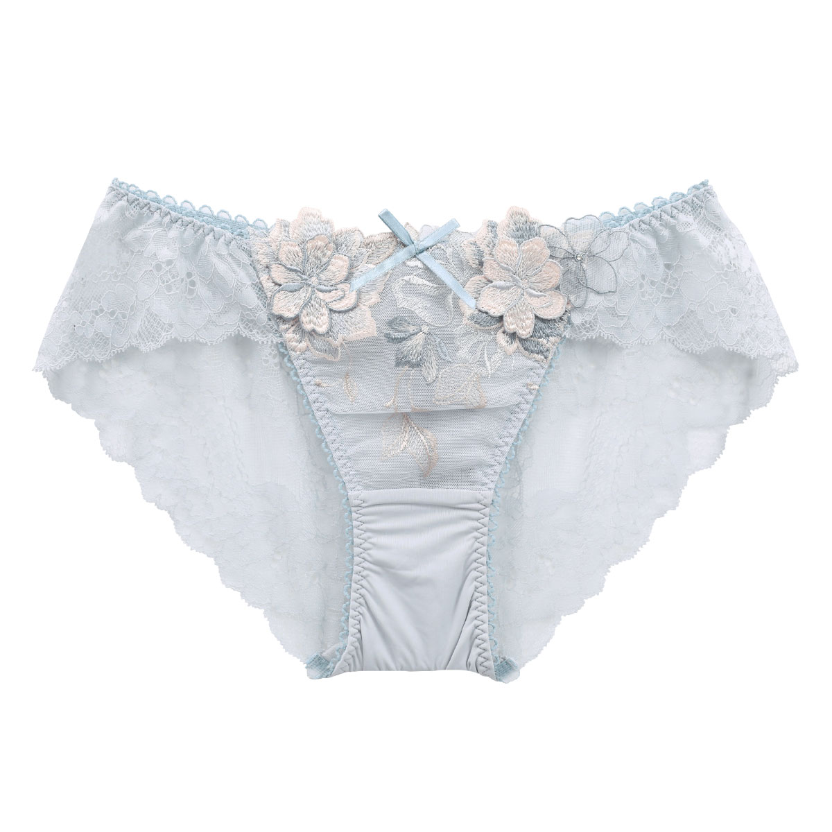 リサマリ Risa Magli レーヌ Reine レイラ ショーツ スタンダード バックレース 単品(BU-ブルー-M)