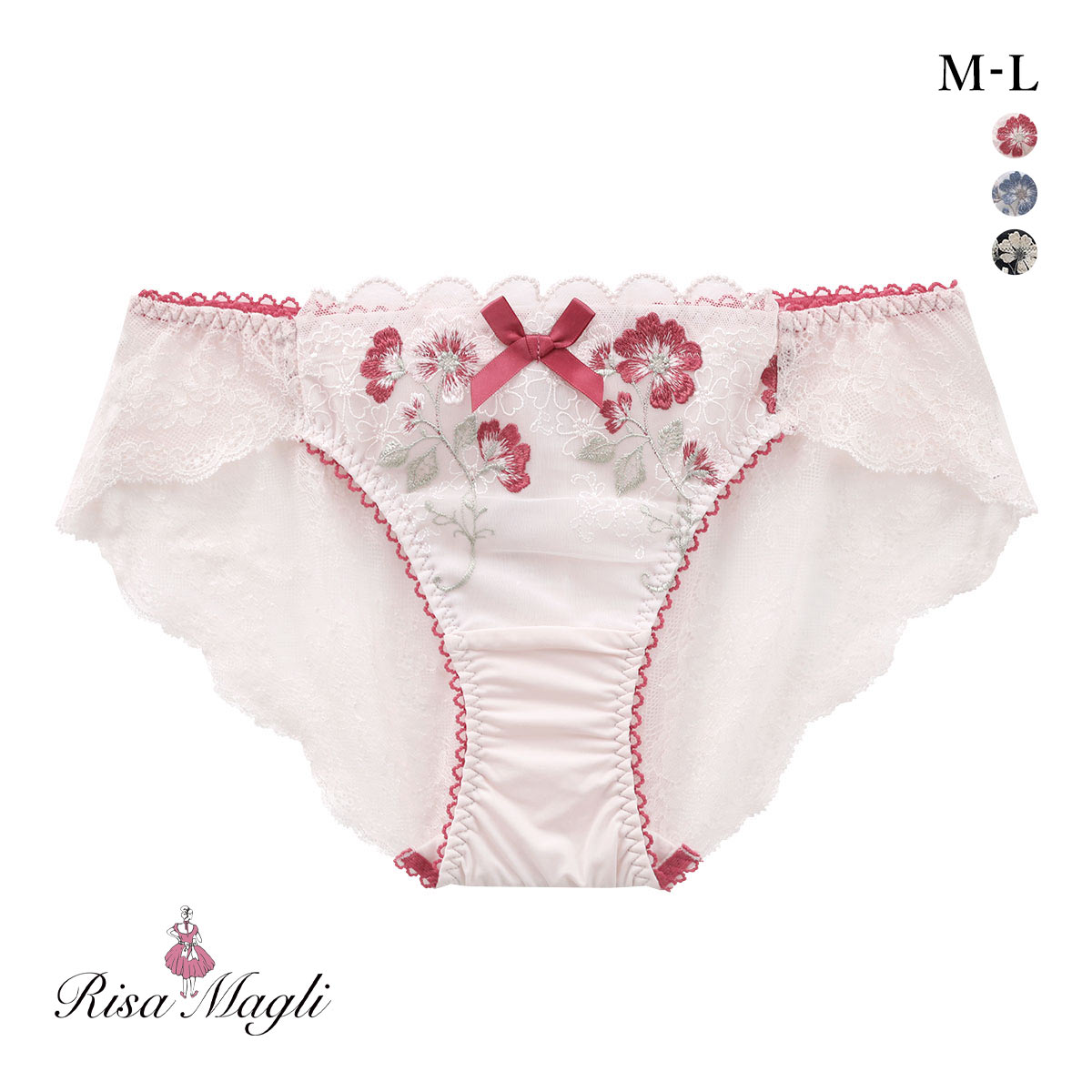 リサマリ プティット レースショーツ ノーマル バックレース Risa Magli(RE-レッド-M)