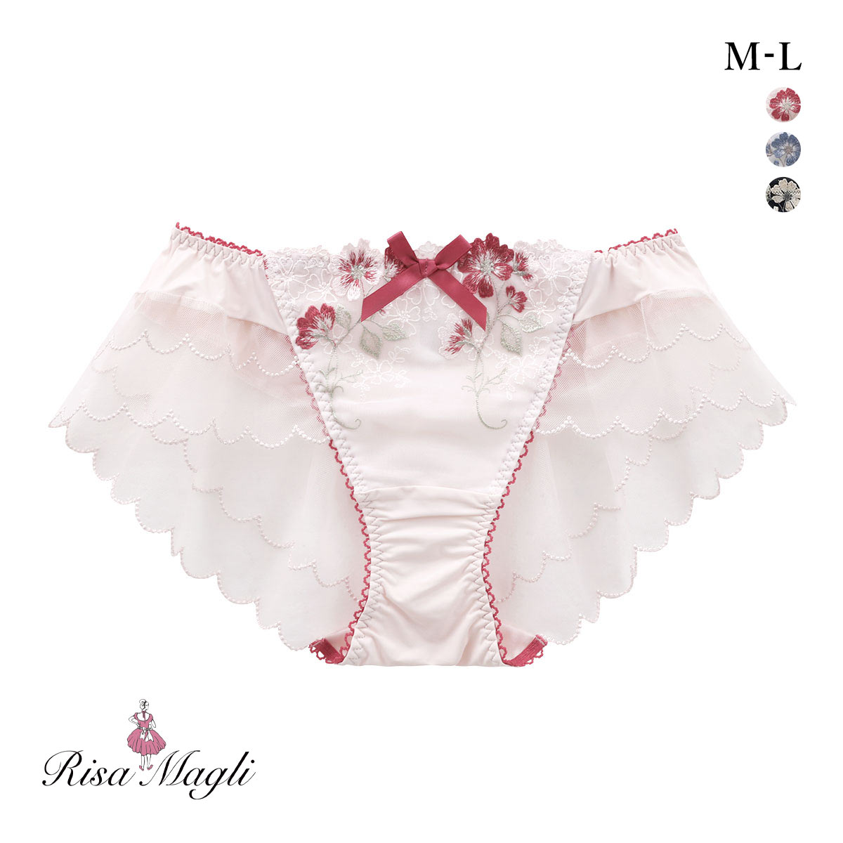 リサマリ プティット フレアショーツ バックレース Risa Magli(RE-レッド-M)