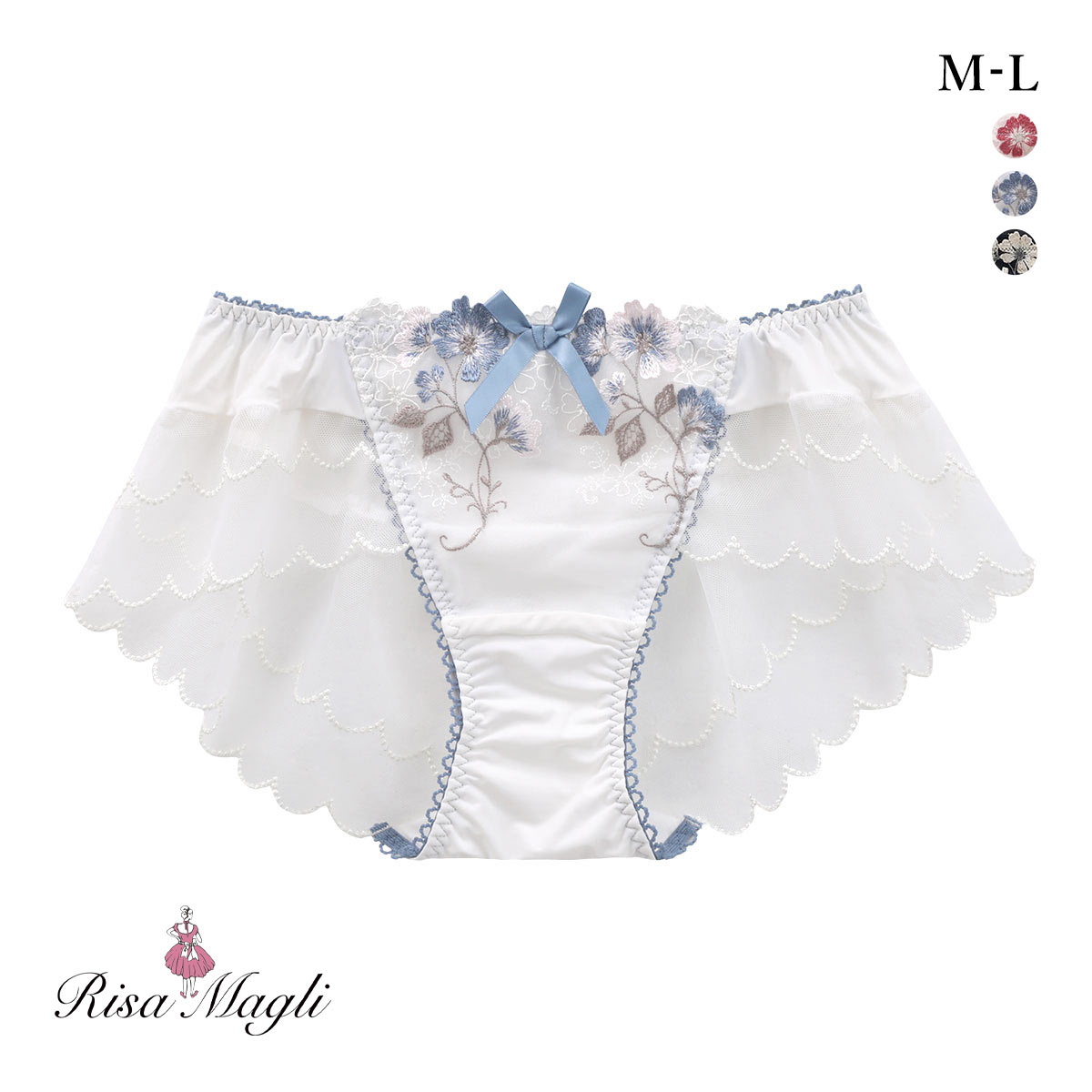 リサマリ プティット フレアショーツ バックレース Risa Magli(BU-ブルー-M)