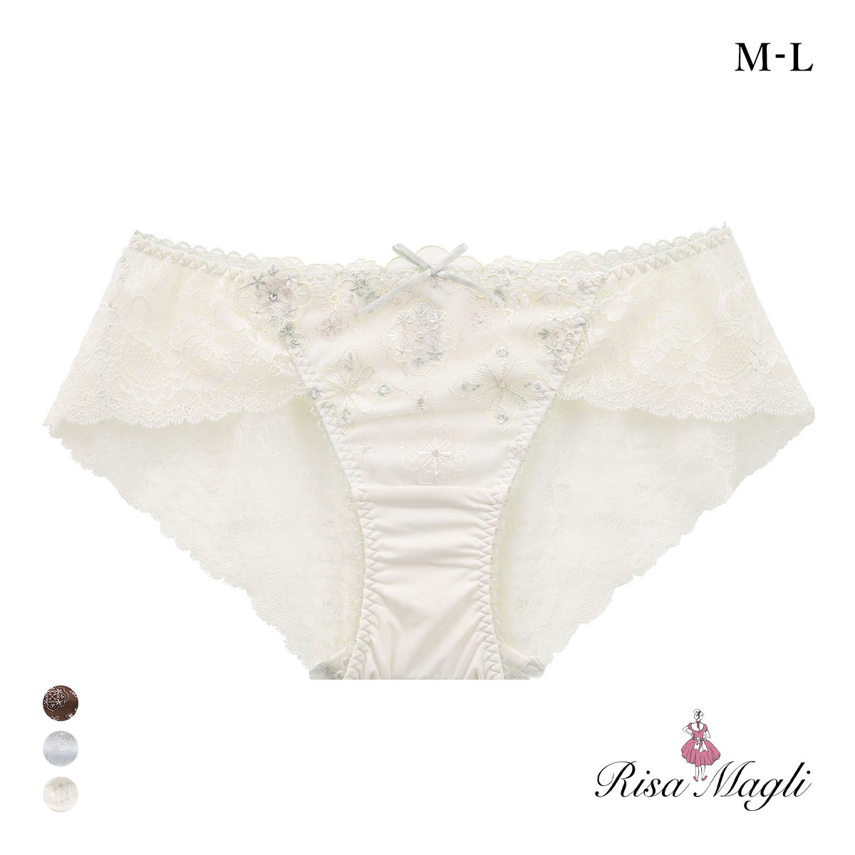 リサマリ キャシー レースショーツ ノーマル バックレース Risa Magli(IV-アイボリー-M)