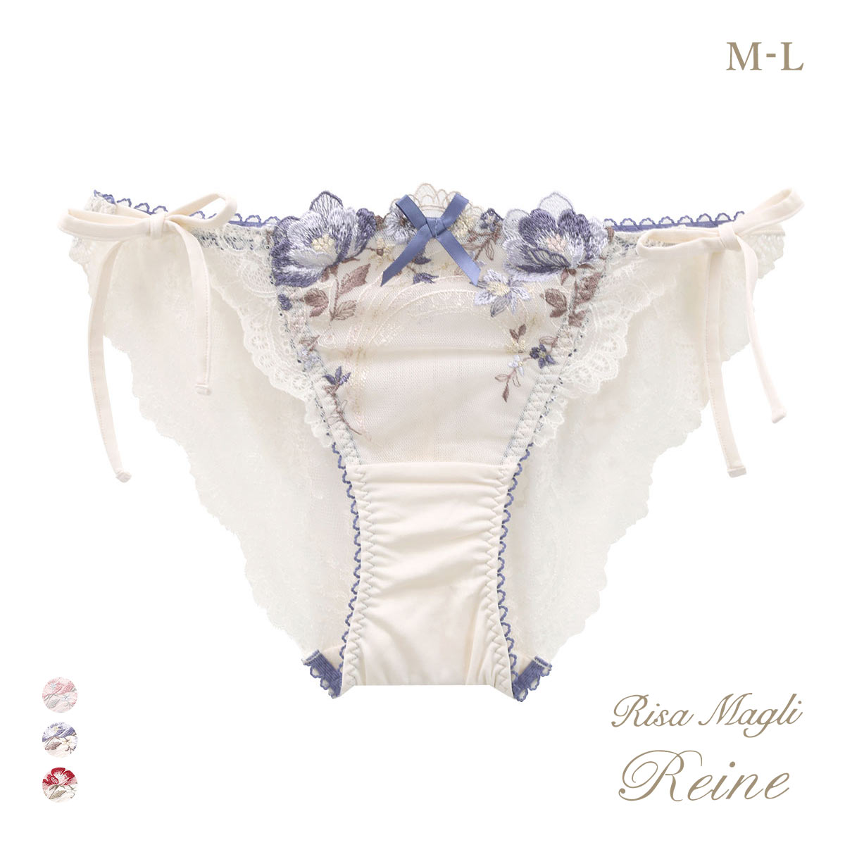 リサマリ レーヌ サリー サイドリボンショーツ Risa Magli Reine(BU-ブルー-M)