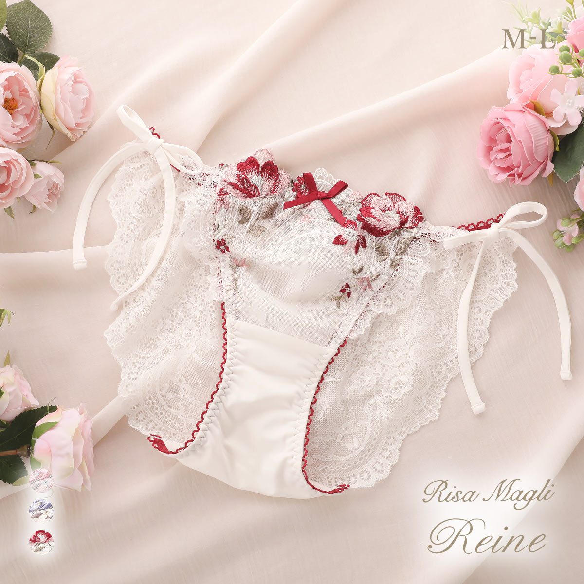 リサマリ レーヌ サリー サイドリボンショーツ Risa Magli Reine(RE-レッド-M)