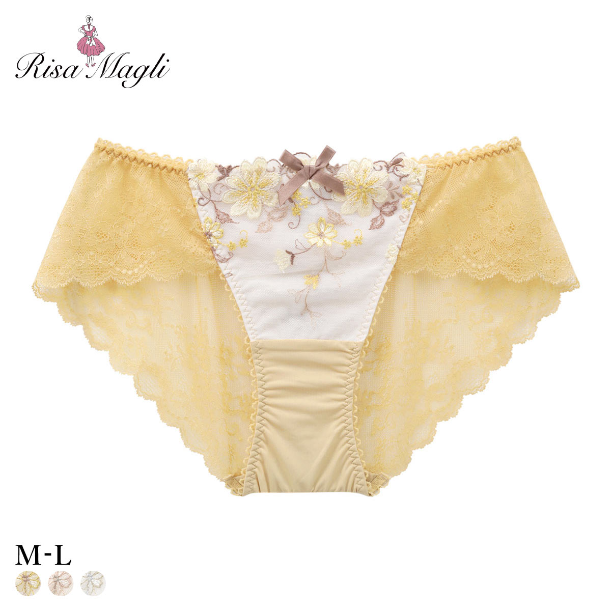 リサマリ ジア レースショーツ バックレース Risa Magli(MUS-マスタード-M)