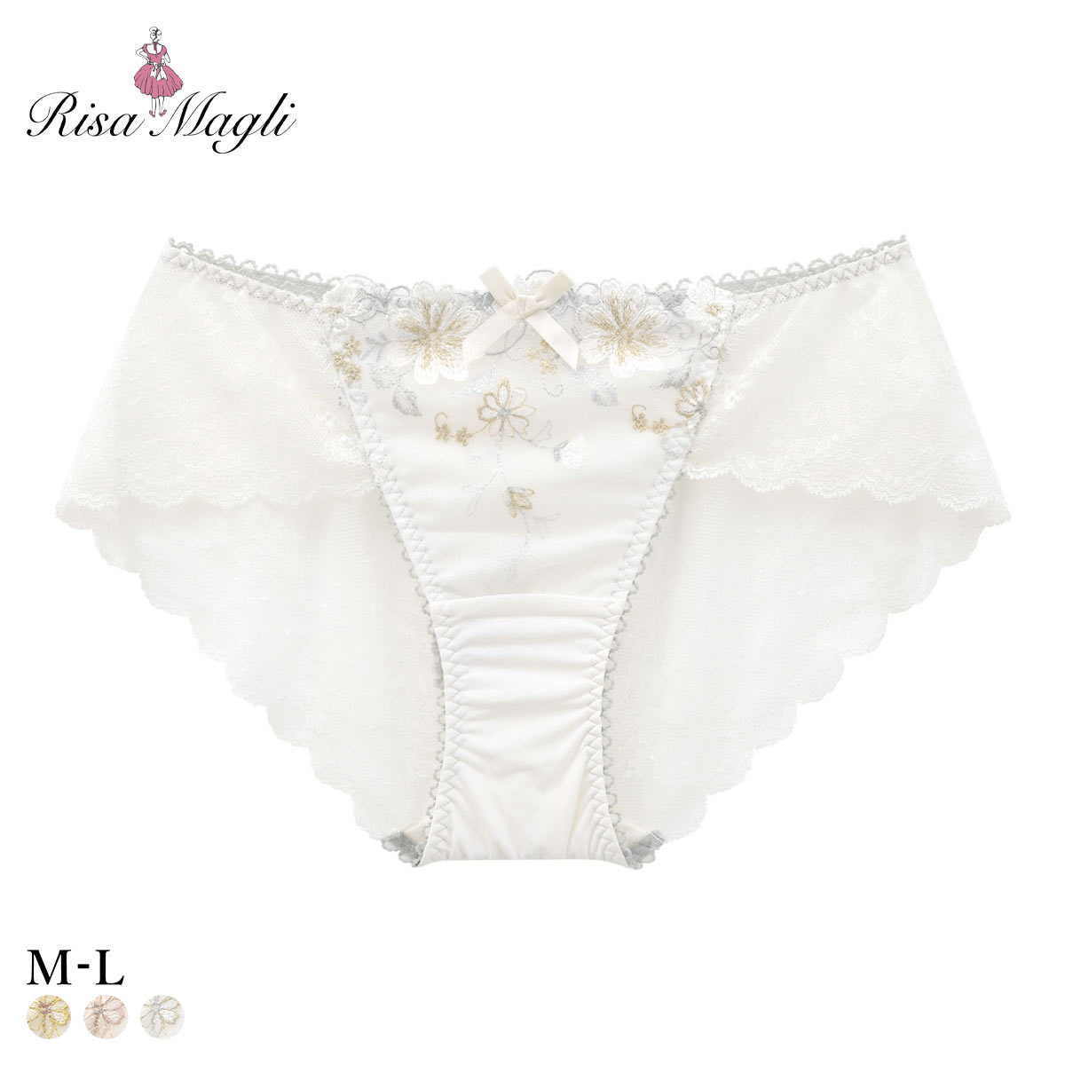 リサマリ ジア レースショーツ バックレース Risa Magli(IV-アイボリー-M)