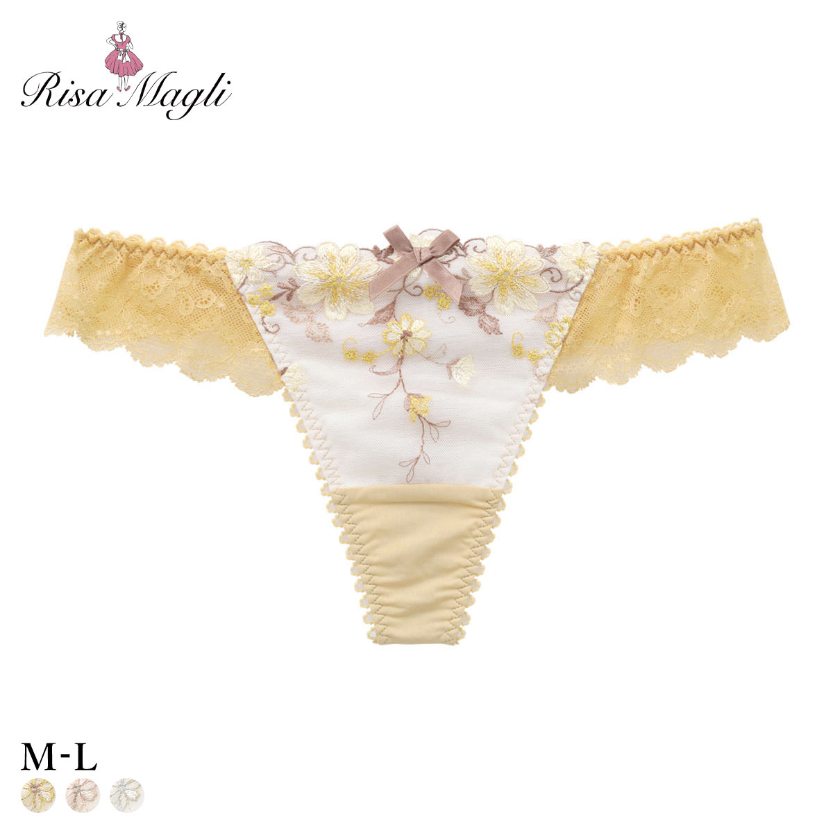 リサマリ ジア Tバック ショーツ タンガ ソング ML Risa Magli(MUS-マスタード-M)