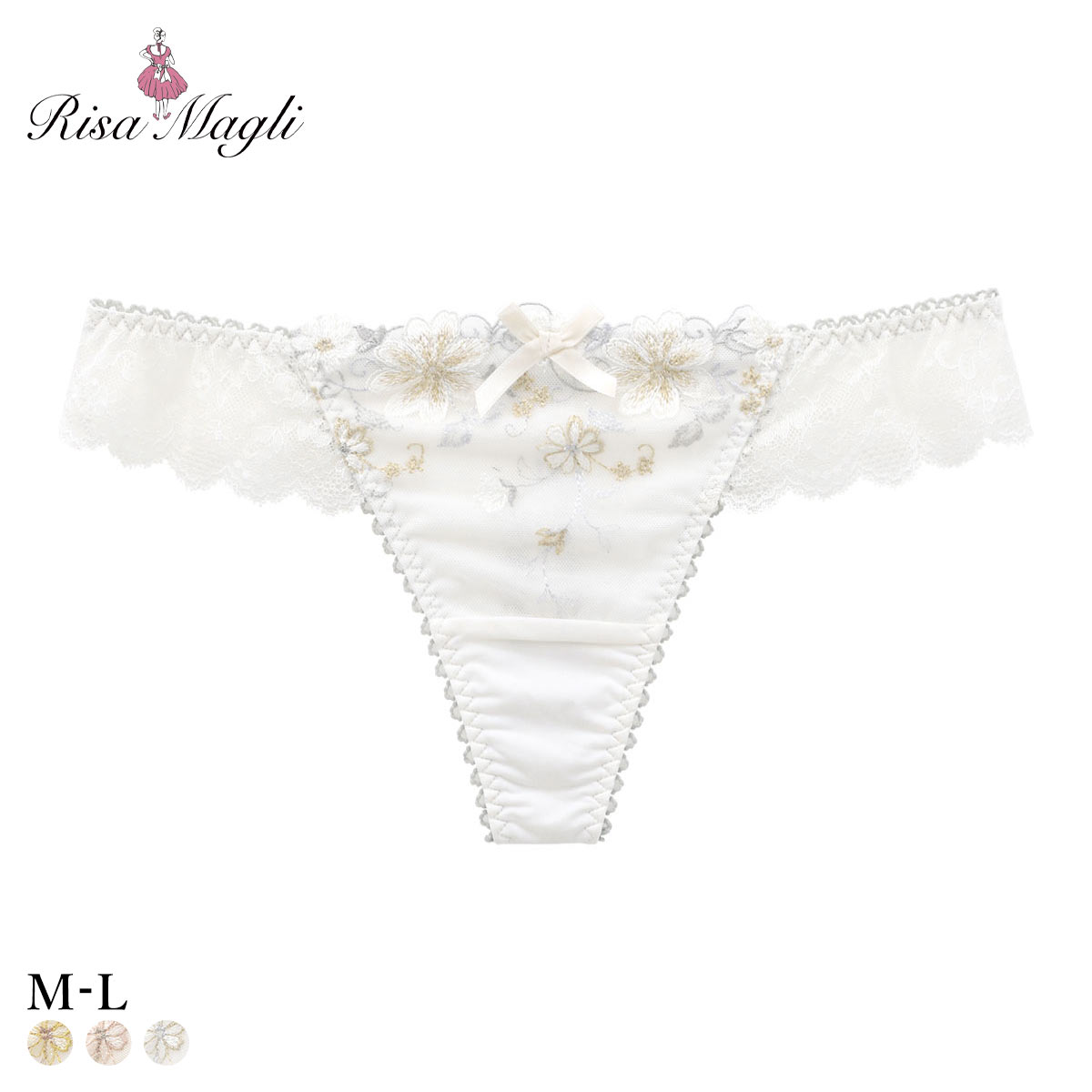 リサマリ ジア Tバック ショーツ タンガ ソング ML Risa Magli(IV-アイボリー-M)