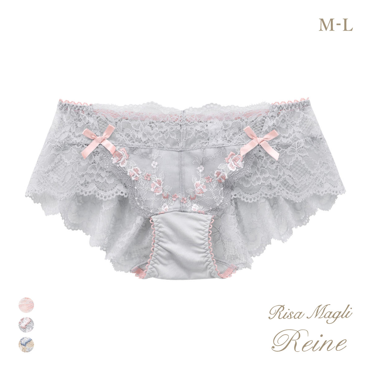 リサマリ レーヌ リピネ フレアショーツ バックレース Risa Magli Reine(GY-グレー-M)