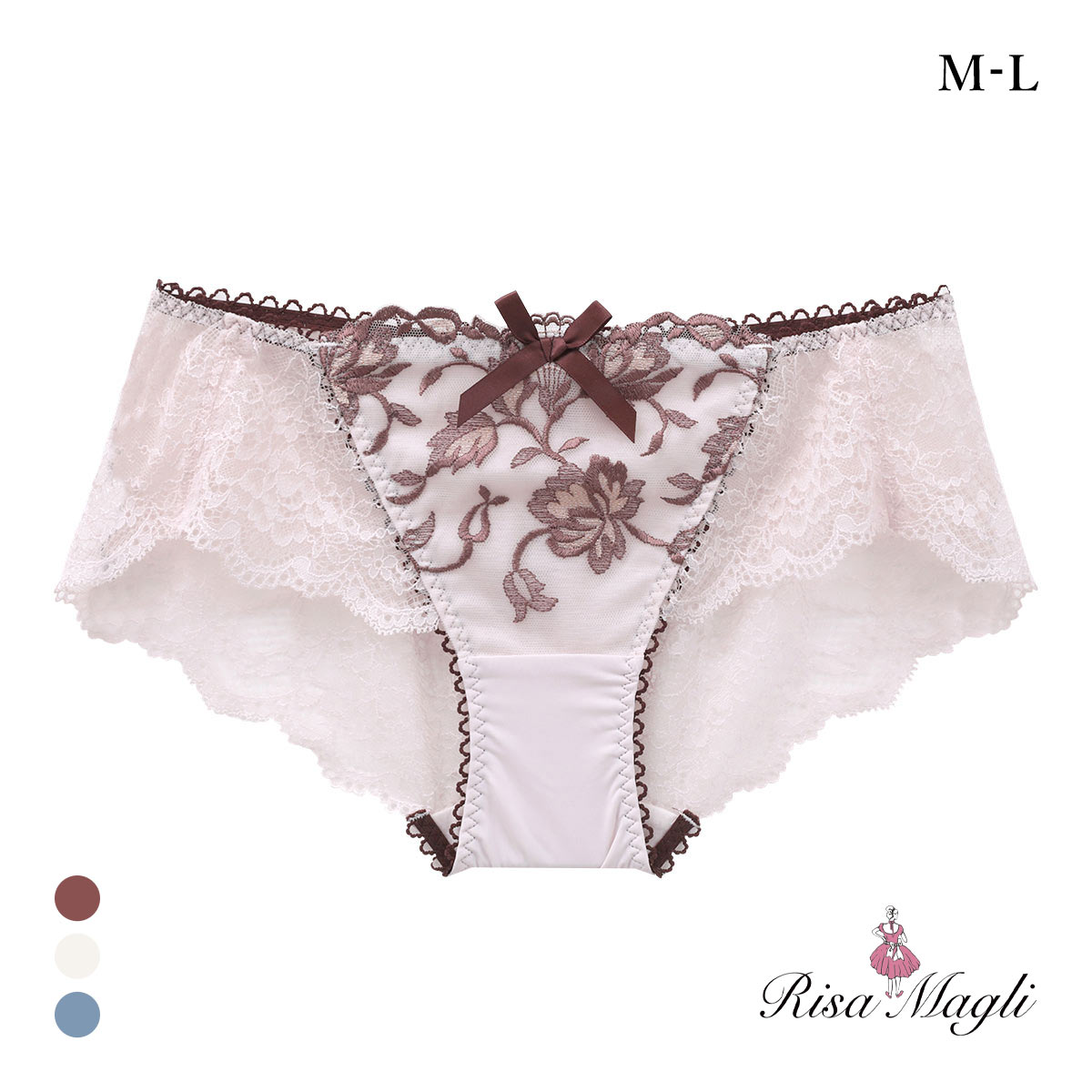 リサマリ エレノア レースショーツ バックレース Risa Magli(BR-ブラウン-M)