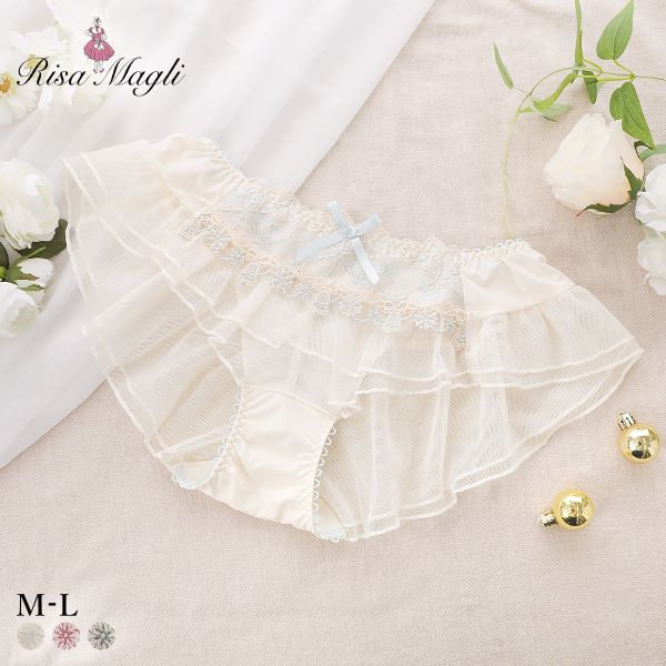 リサマリ ルビー フレアショーツ バックレース Risa Magli(CR-クリーム-M)
