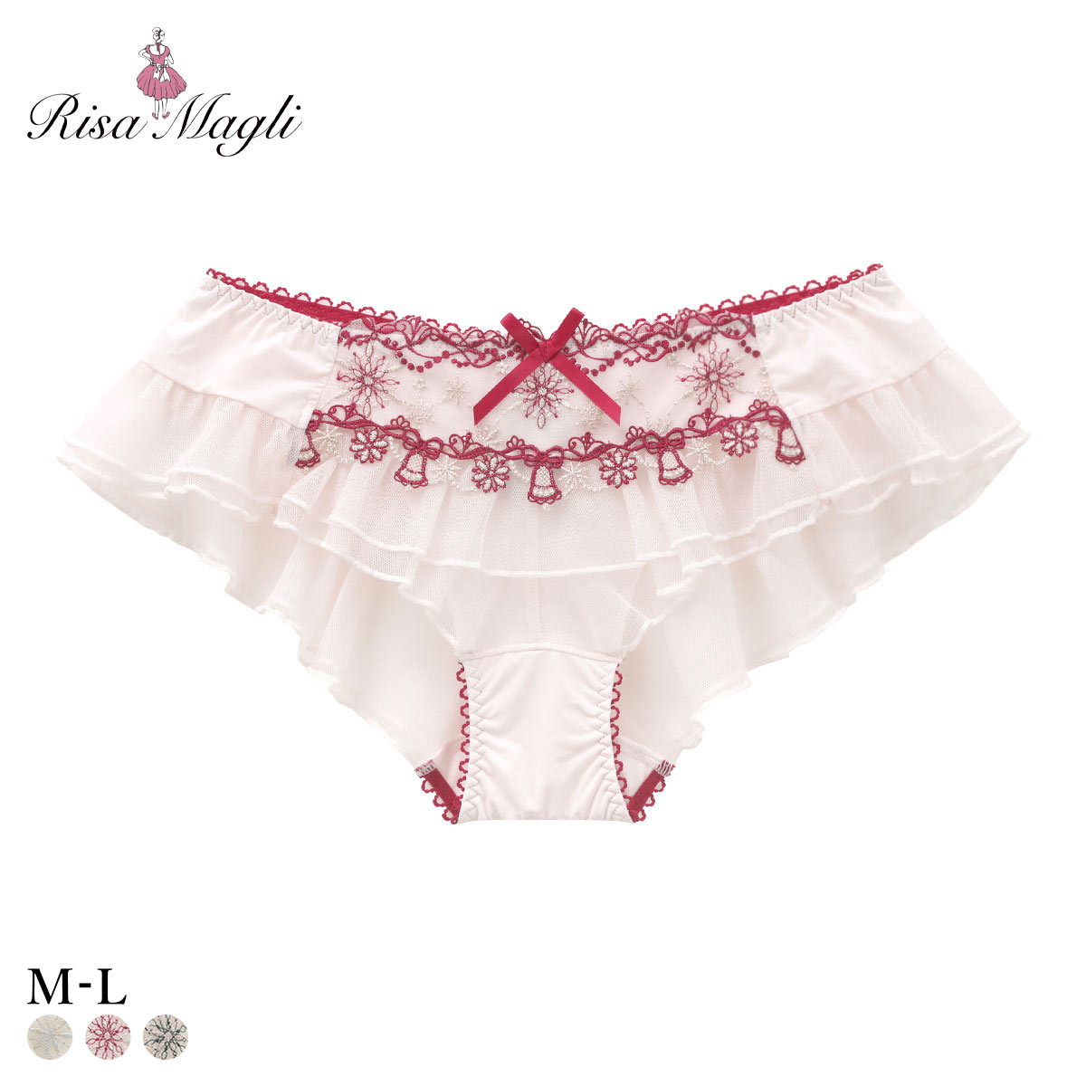 リサマリ ルビー フレアショーツ バックレース Risa Magli(RE-レッド-M)