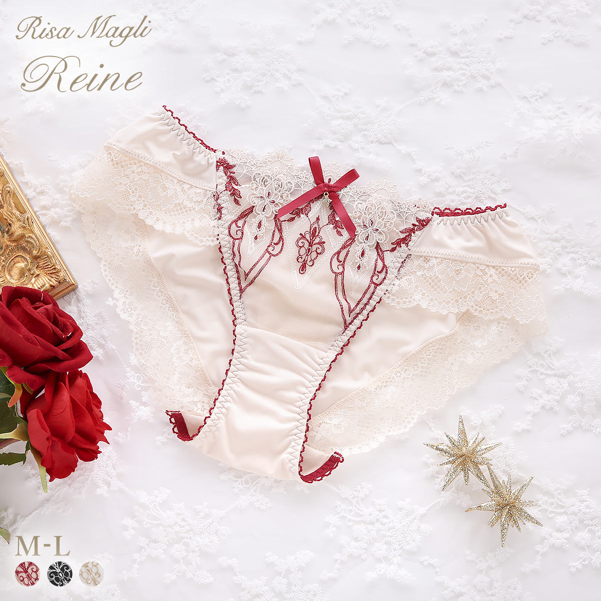 リサマリ レーヌ ジュエリー ノーマル ショーツ Risa Magli Reine(RE-レッド-M)