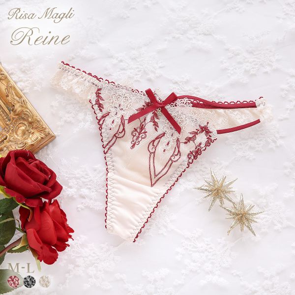 リサマリ レーヌ ジュエリー ショーツ Tバック バックレース タンガ ソング Risa Magli Reine(RE-レッド-M)