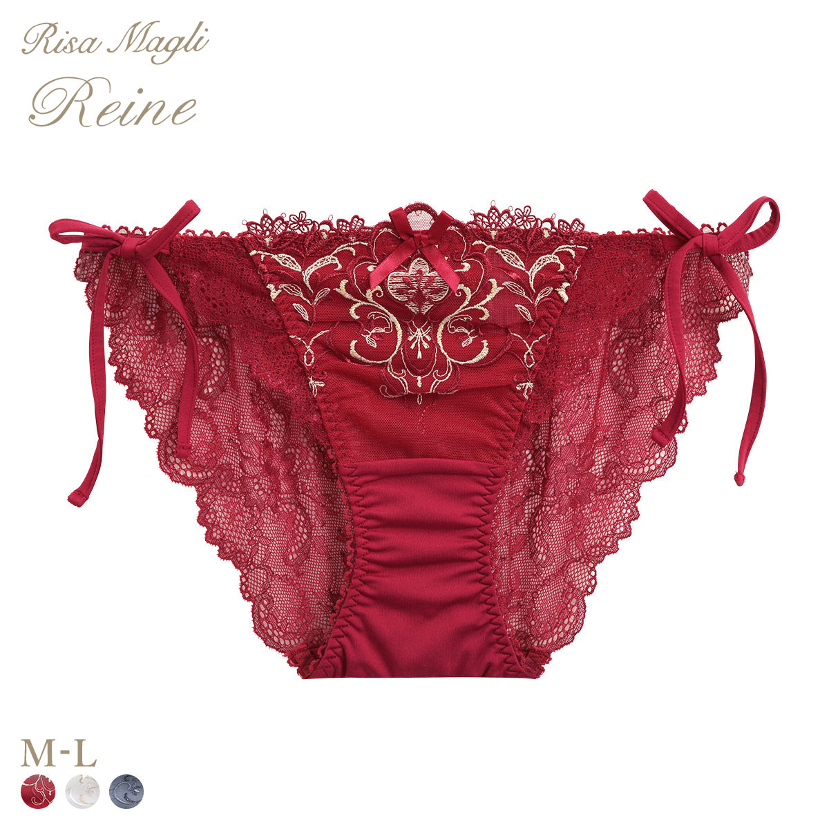 リサマリ レーヌ アリーナ サイドリボンショーツ バックレース Risa Magli Reine(RE-レッド-M)