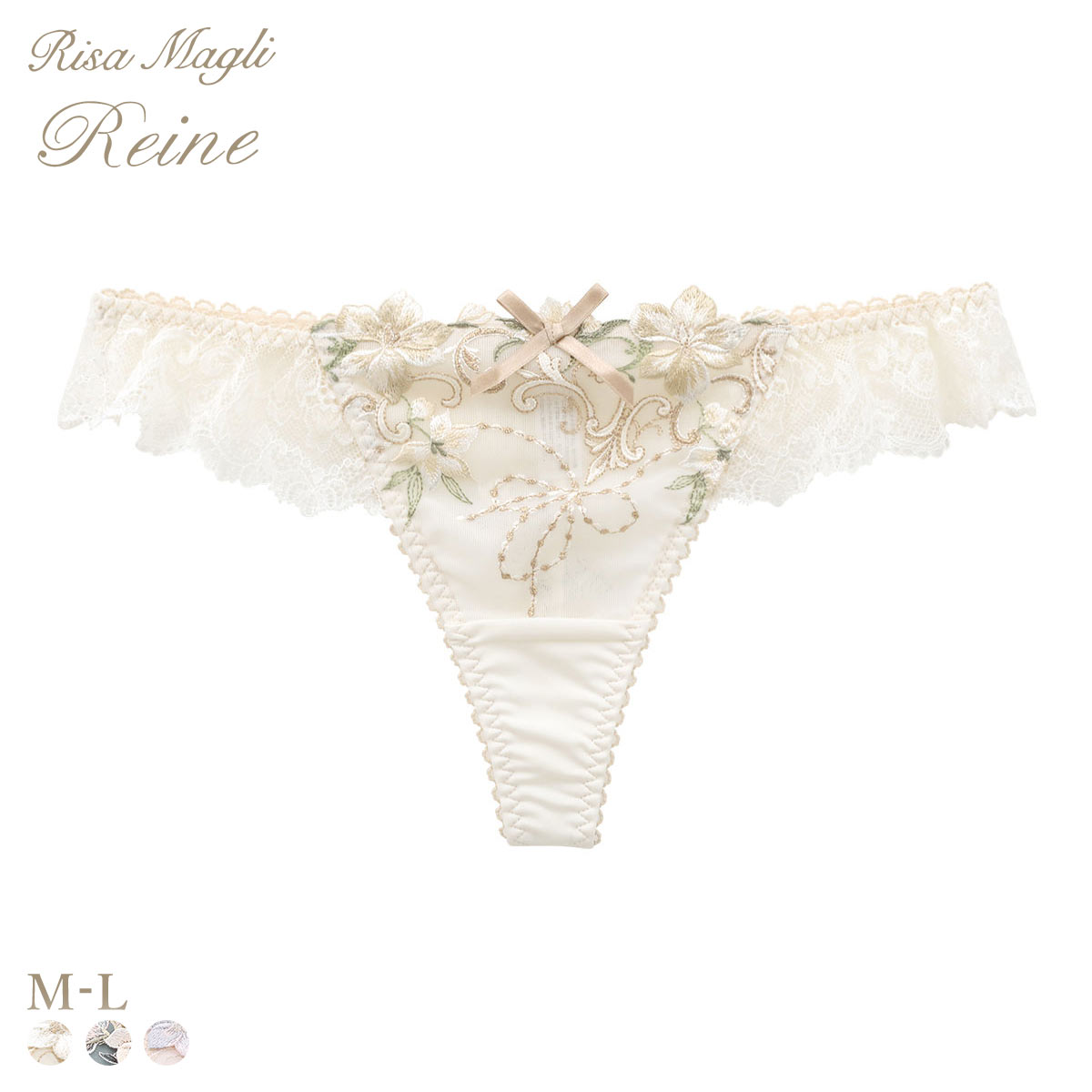 リサマリ レーヌ ヴァネッサ ショーツ Tバック タンガ ソング バックレース Risa Magli Reine(GL-ゴールド-M)