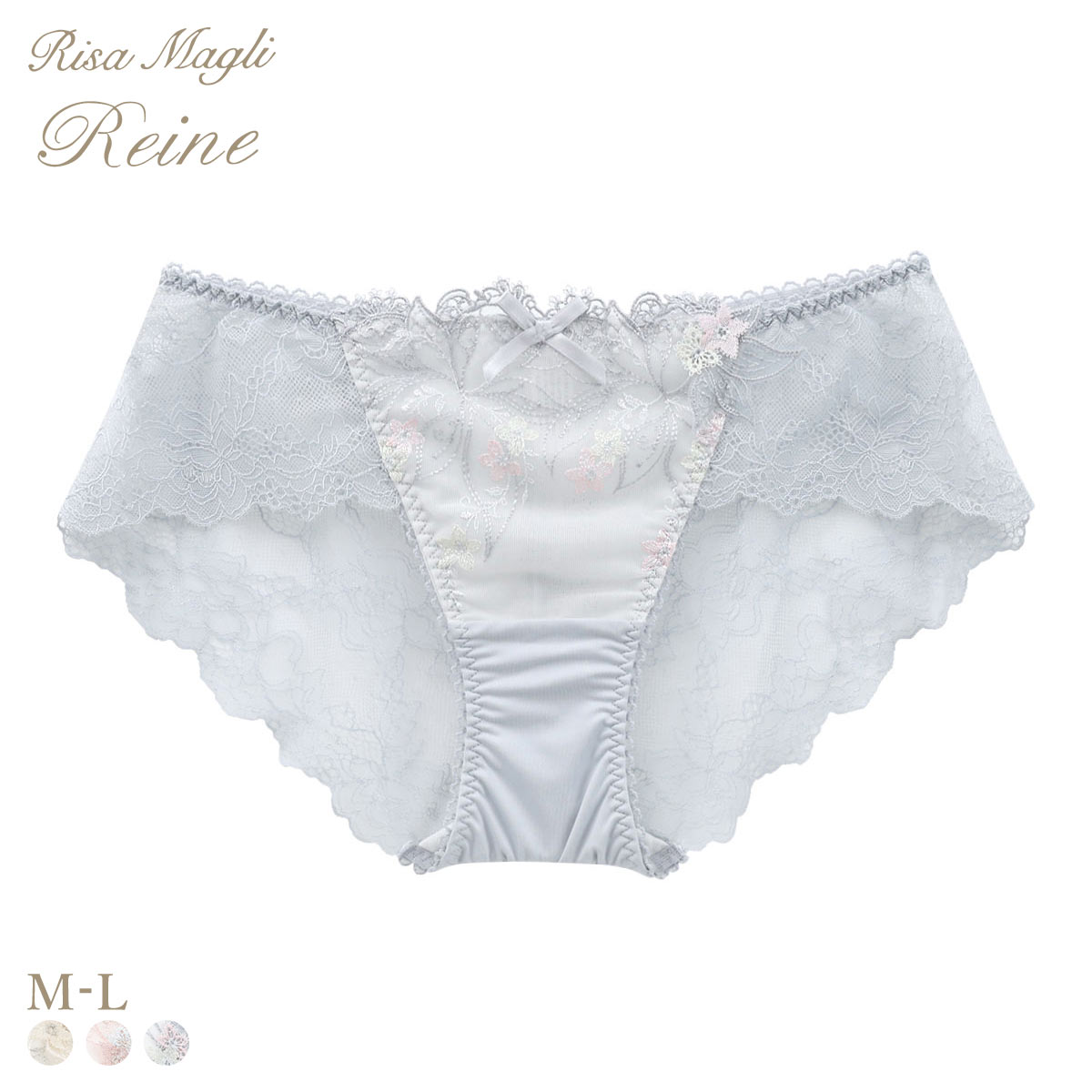 リサマリ レーヌ セレスティナ レース ショーツ バックレース Risa Magli Reine(LGY-薄グレー-M)