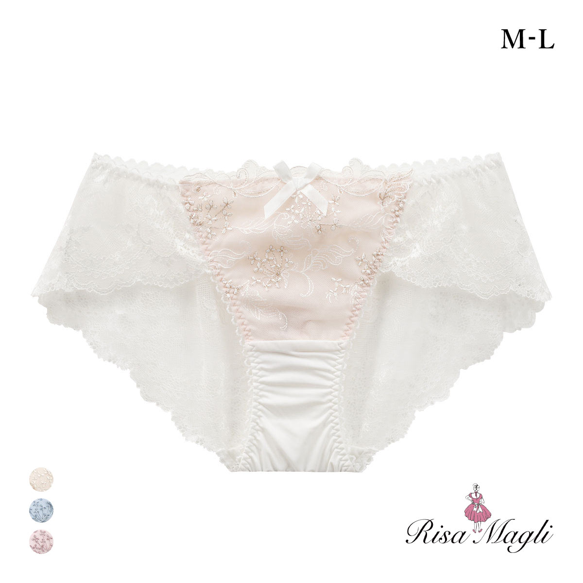 リサマリ ナンシー レースショーツ バックレース Risa Magli(WH-ホワイト-M)