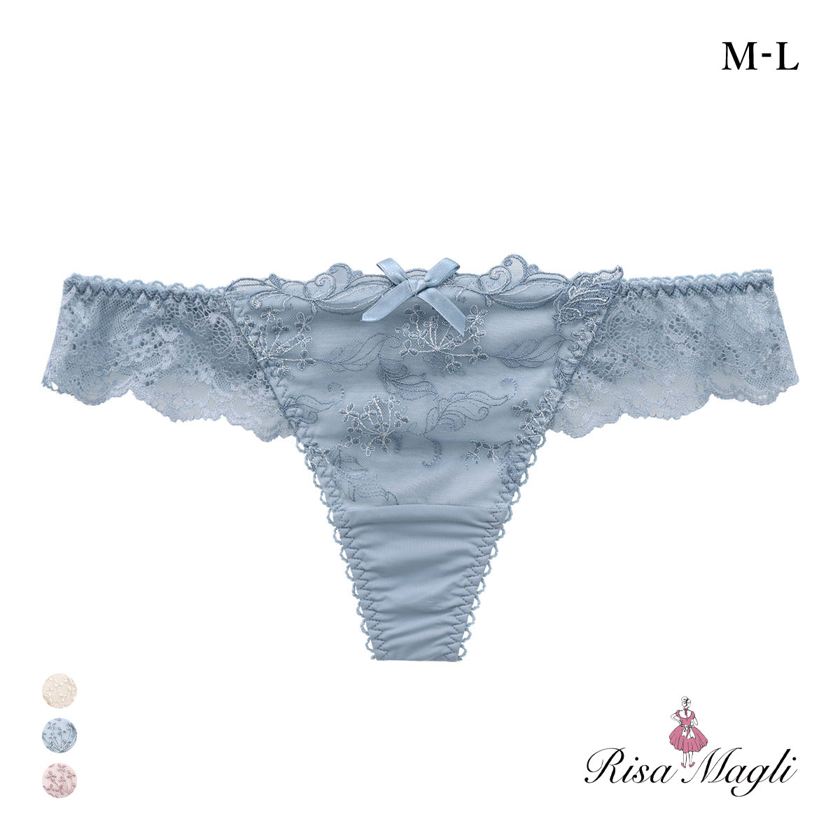 リサマリ ナンシー Tバック ショーツ タンガ ソング ML Risa Magli(BU-ブルー-M)