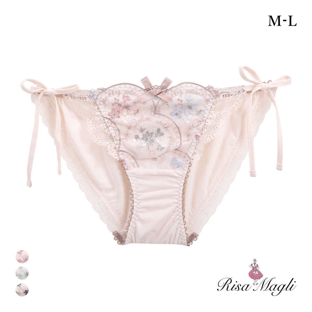 リサマリ フェリーチェ リボンショーツ サイド紐 サイドリボン Risa Magli(PI-ピンク-M)