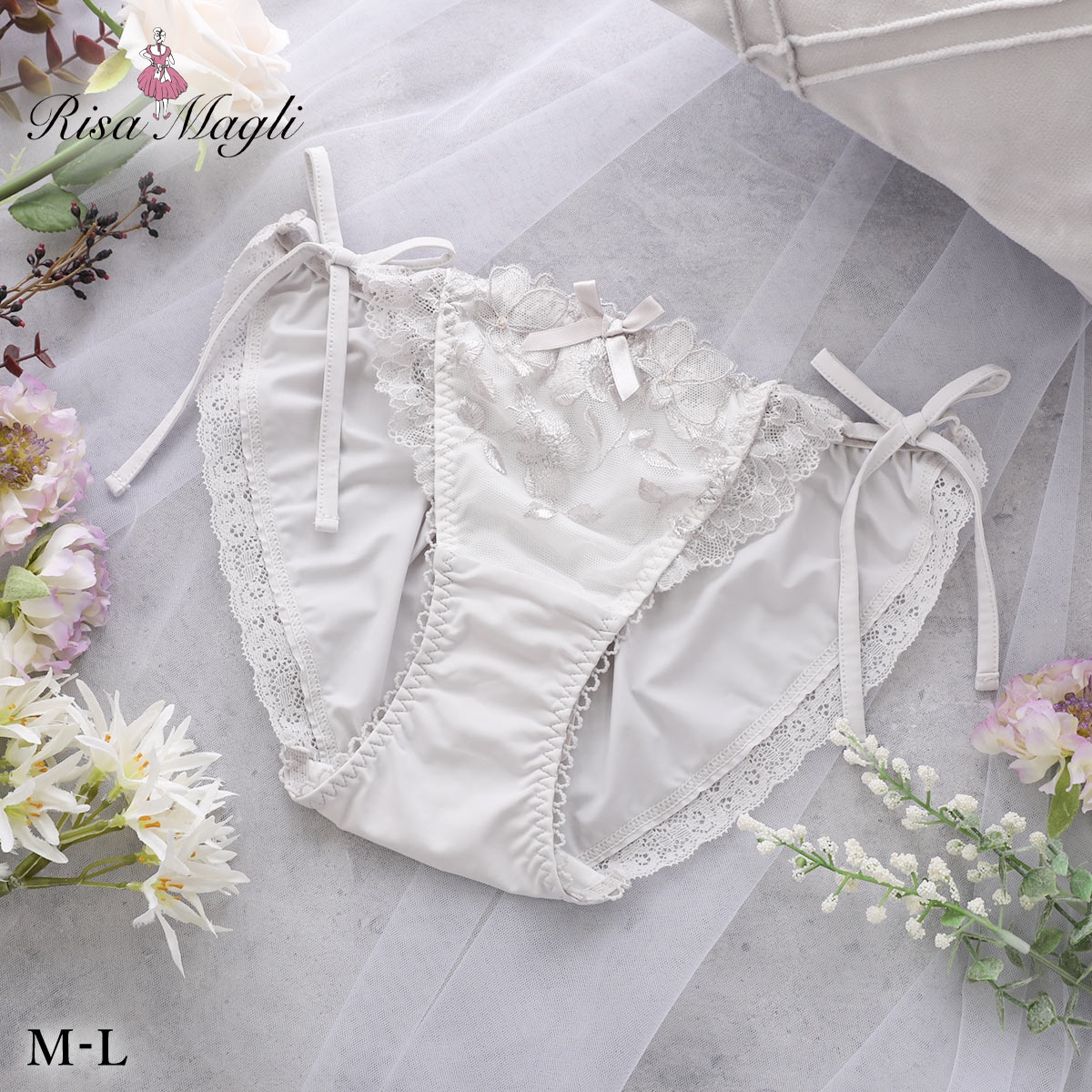 リサマリ ルイーザ サイドリボンショーツ 単品 Risa Magli(LGY-薄グレー-M)