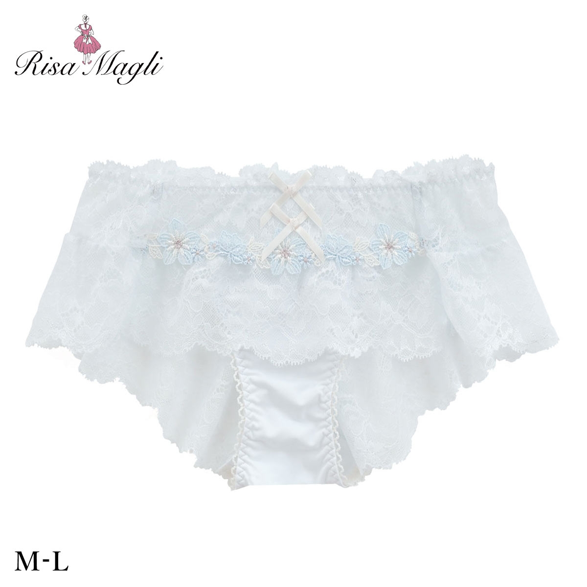 リサマリ フェナ フレアショーツ バックレース Risa Magli(SX-サックス-M)