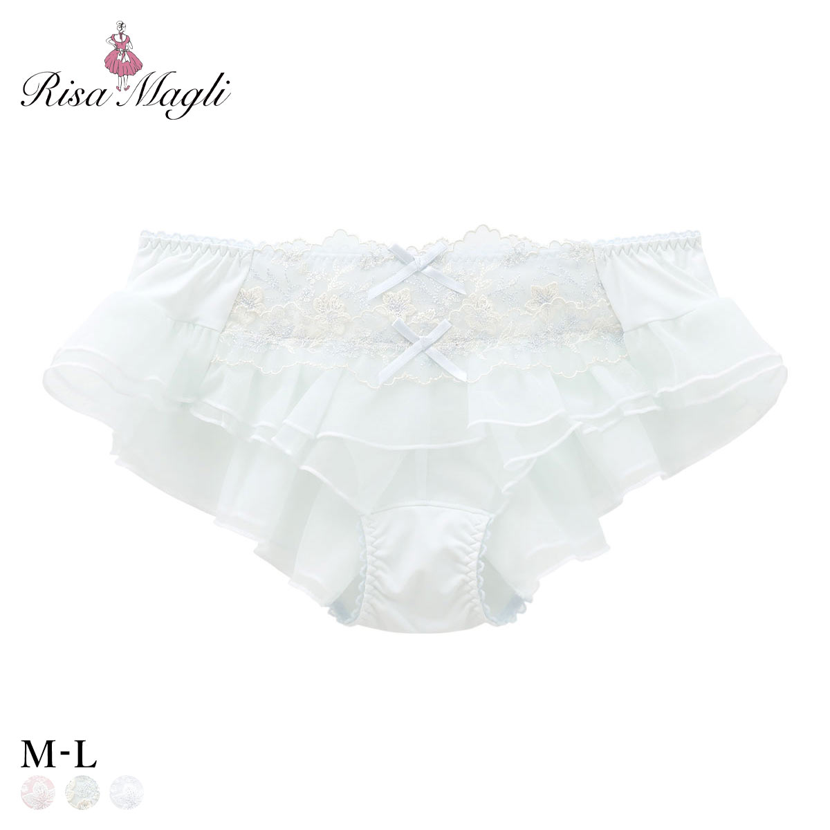 リサマリ フリート フレア ショーツ バックレース Risa Magli(SX-サックス-M)