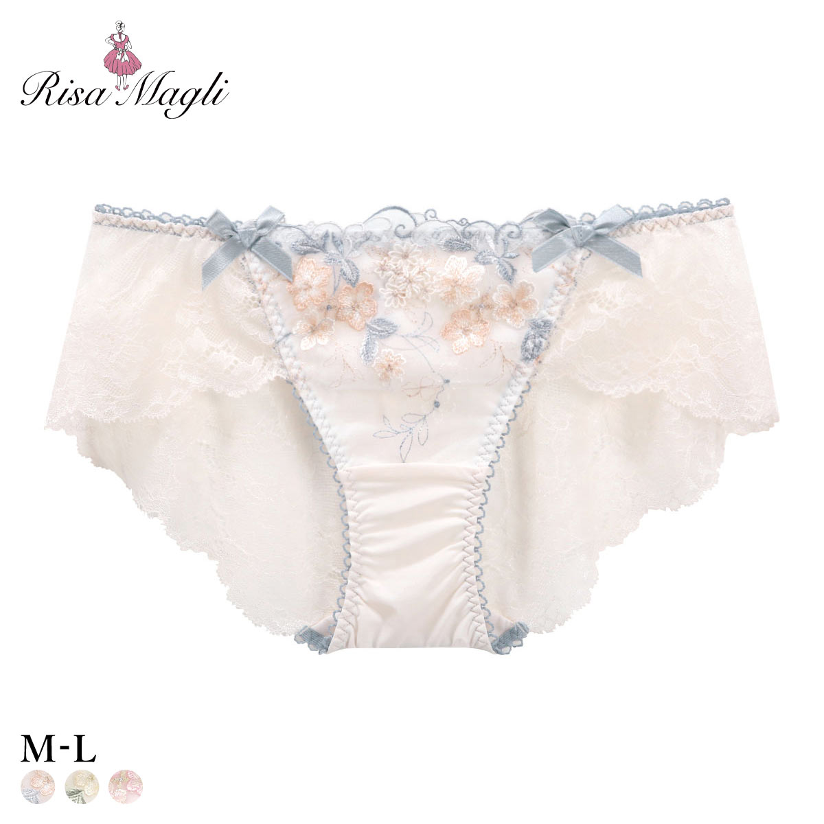 リサマリ エリアン レースショーツ バックレース Risa Magli(CR-クリーム-M)