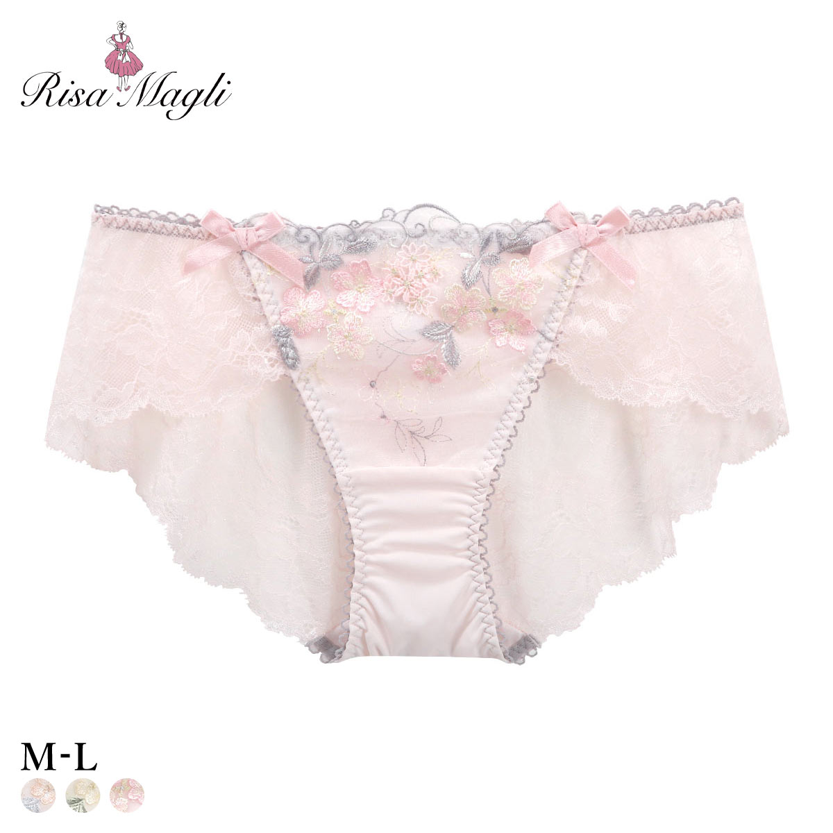 リサマリ エリアン レースショーツ バックレース Risa Magli(PI-ピンク-M)